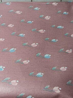 VTG 80s Home Decor Fabric Polished Cotton Stain Resistant 2-3/8y x56" Mauve Rose